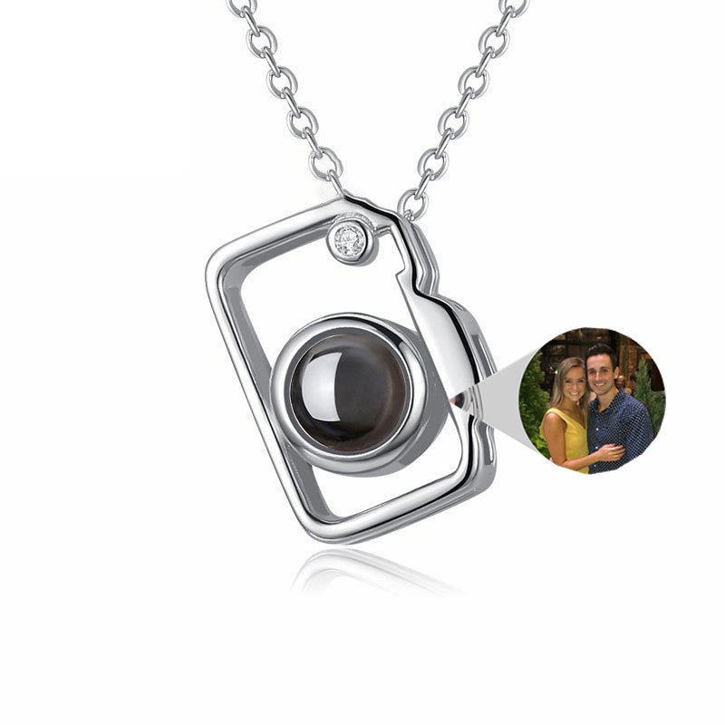 Camera Shaped Customized Photo Projection Necklace - CURVY MOON