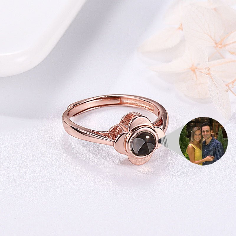 Projection Ring for Women Adjustable Couple Rings Flower Shape - CURVY MOON