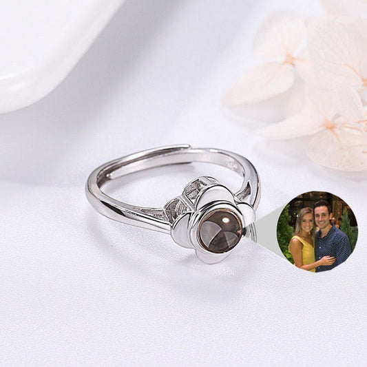 Projection Ring for Women Adjustable Couple Rings Flower Shape - CURVY MOON