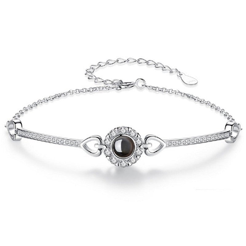 S925 Silver Angel Eye Sunflower Projection 100 Languages Bracelet - CURVY MOON